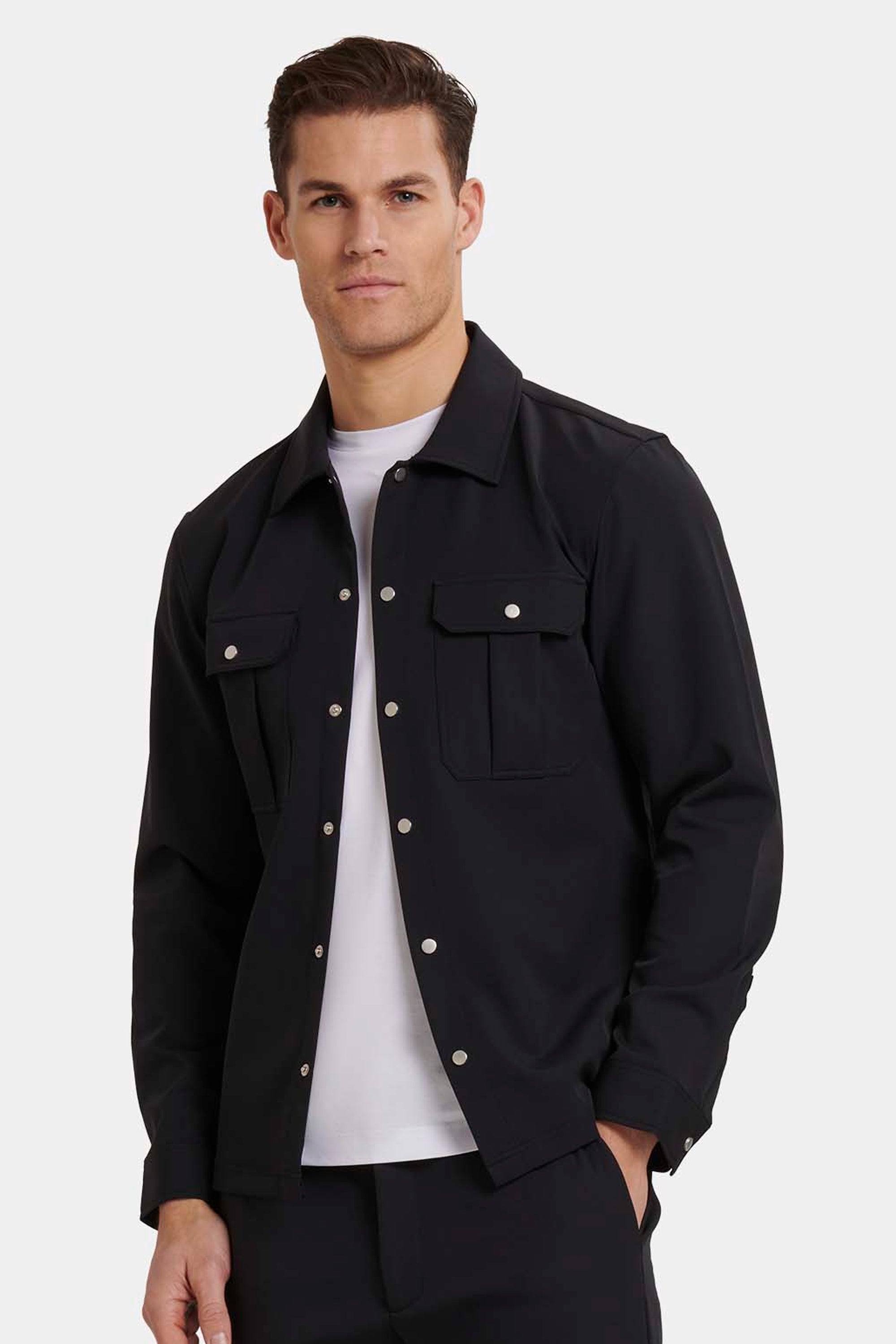 Tech-Inspired Cargo Overshirt