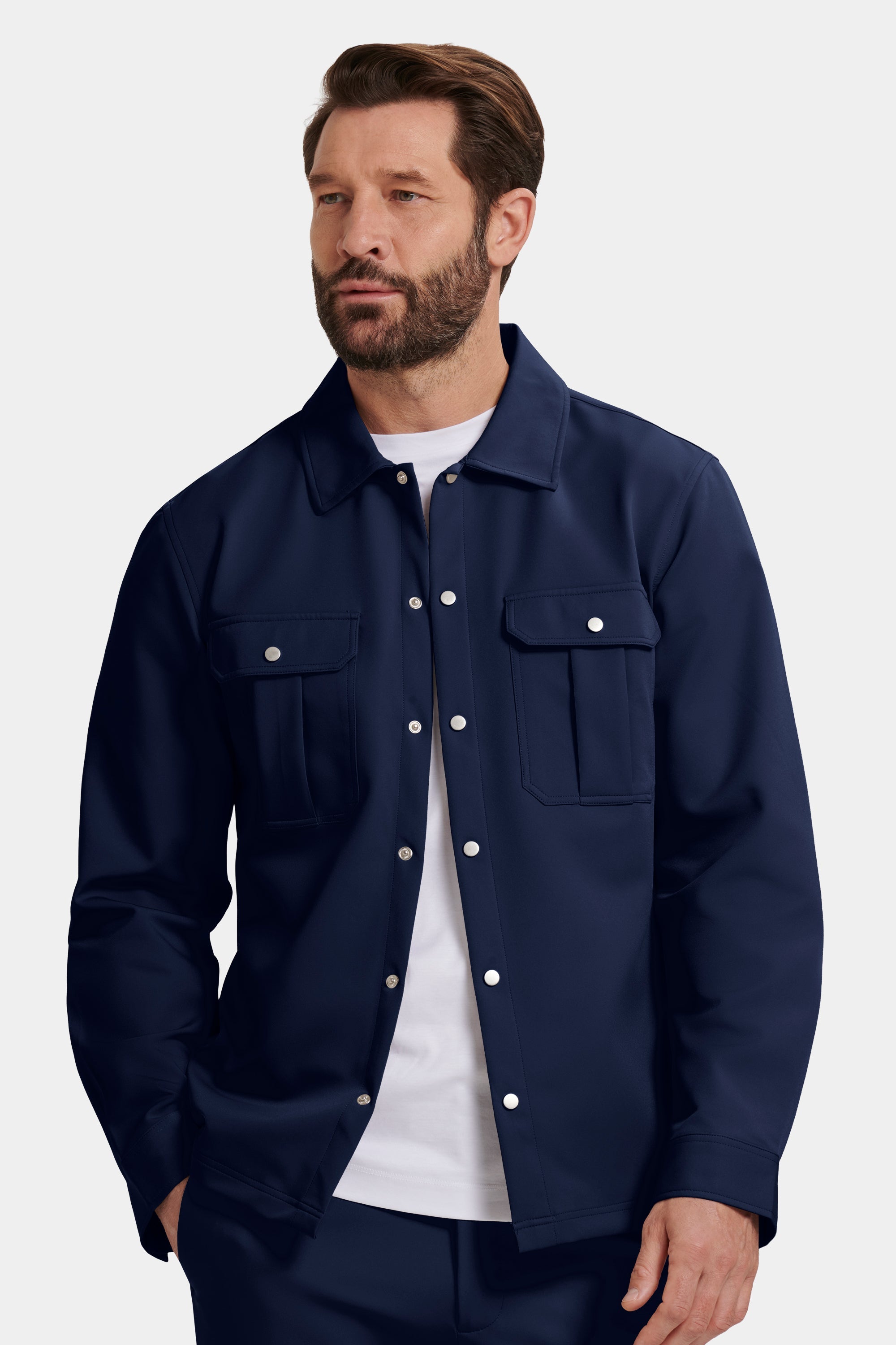 Tech-Inspired Cargo Overshirt