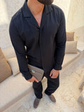RIVÉ CLASSIC LINEN SHIRT - BLACK