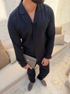 RIVÉ CLASSIC LINEN SHIRT - BLACK