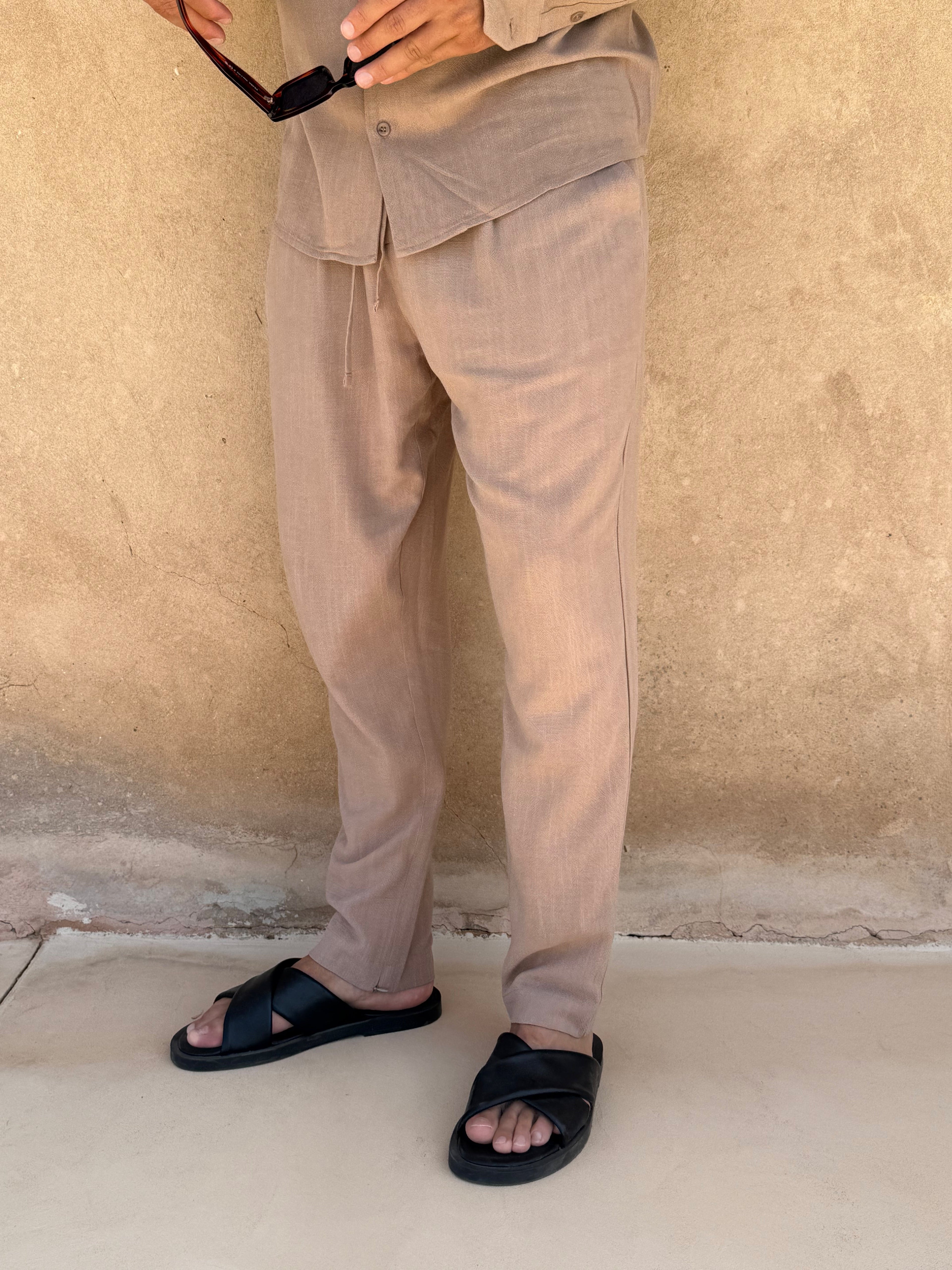 Taupe Linen Trousers