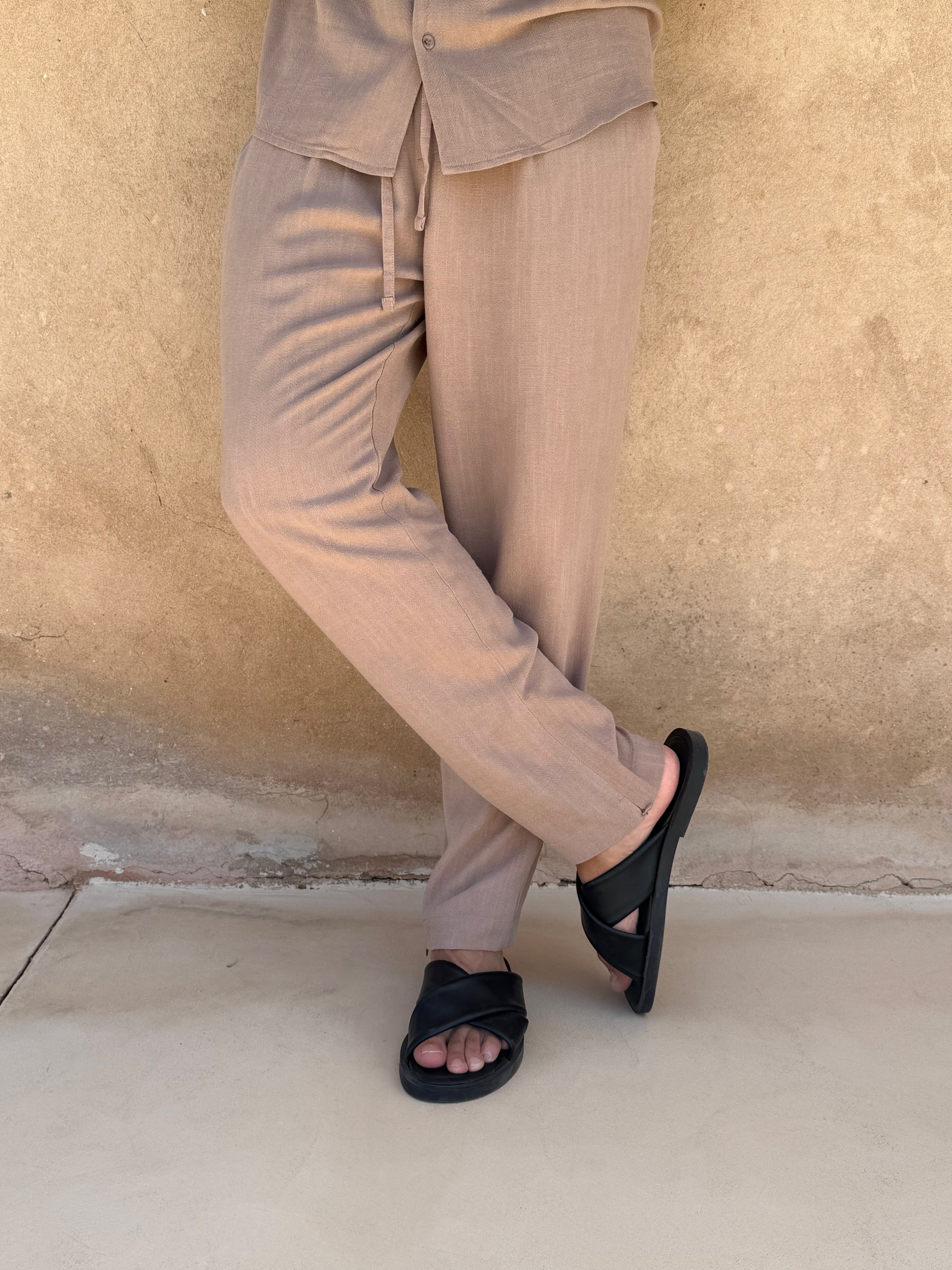 Taupe Linen Trousers