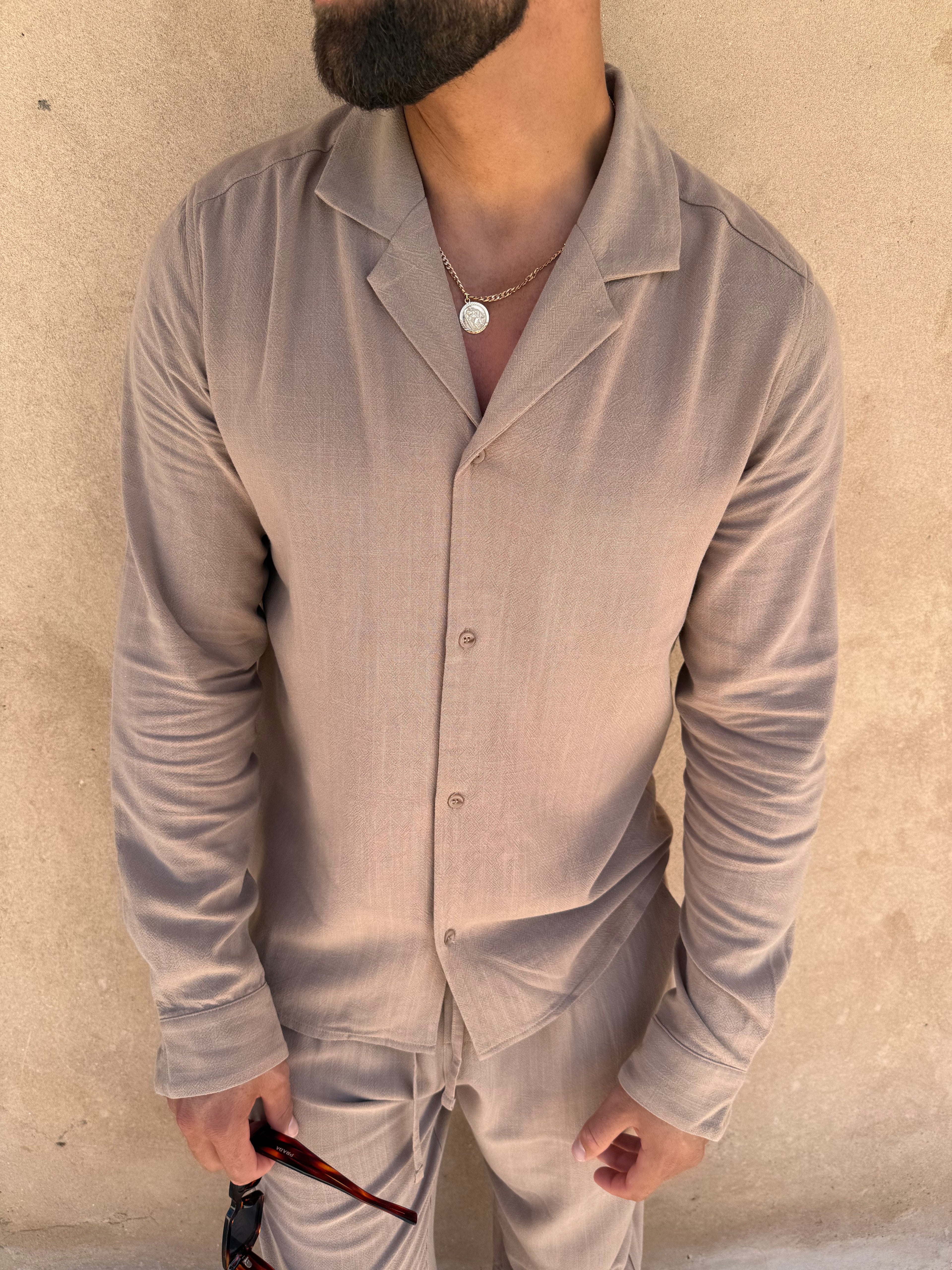 Taupe Linen Shirt