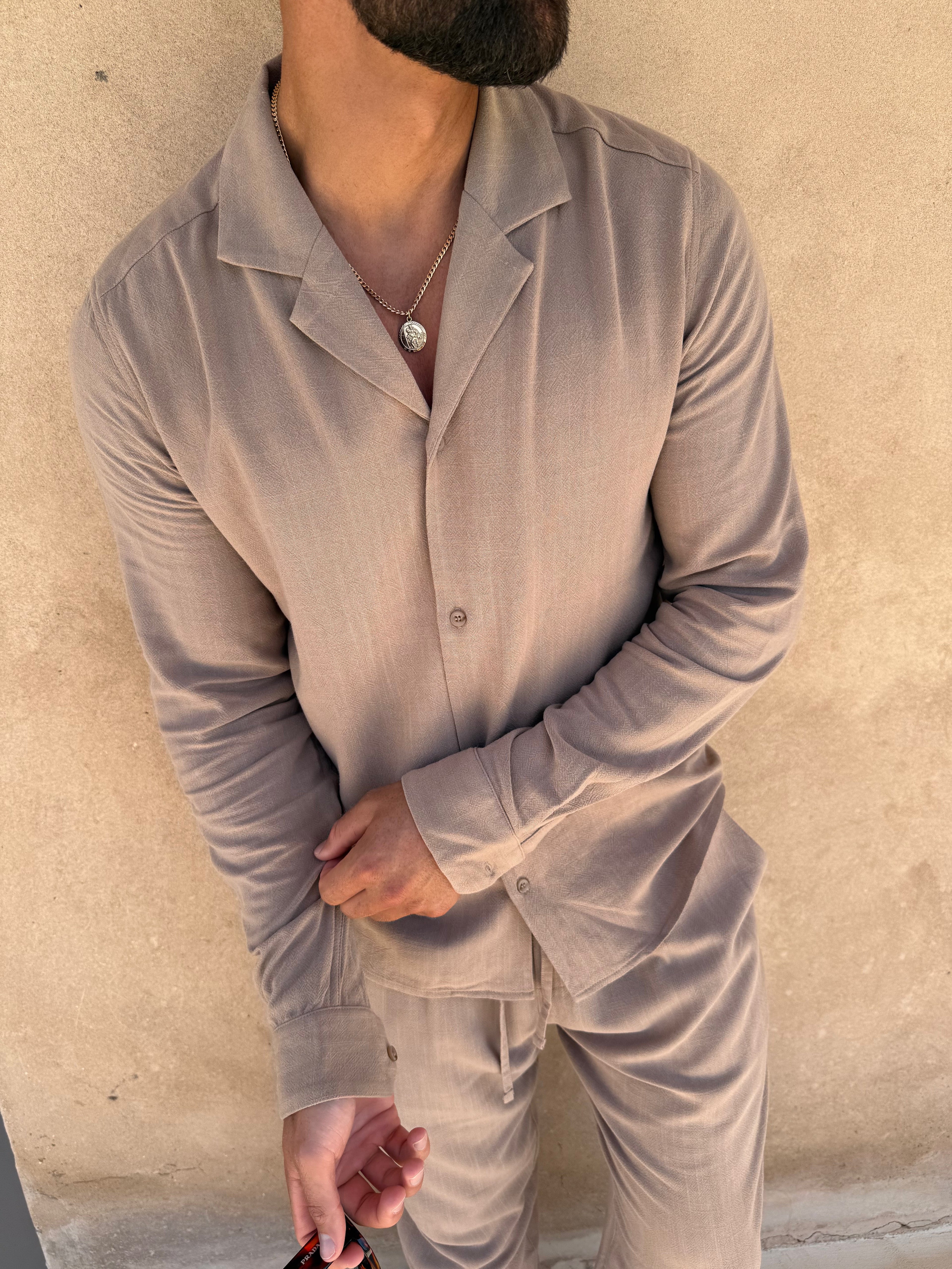 Taupe Linen Shirt