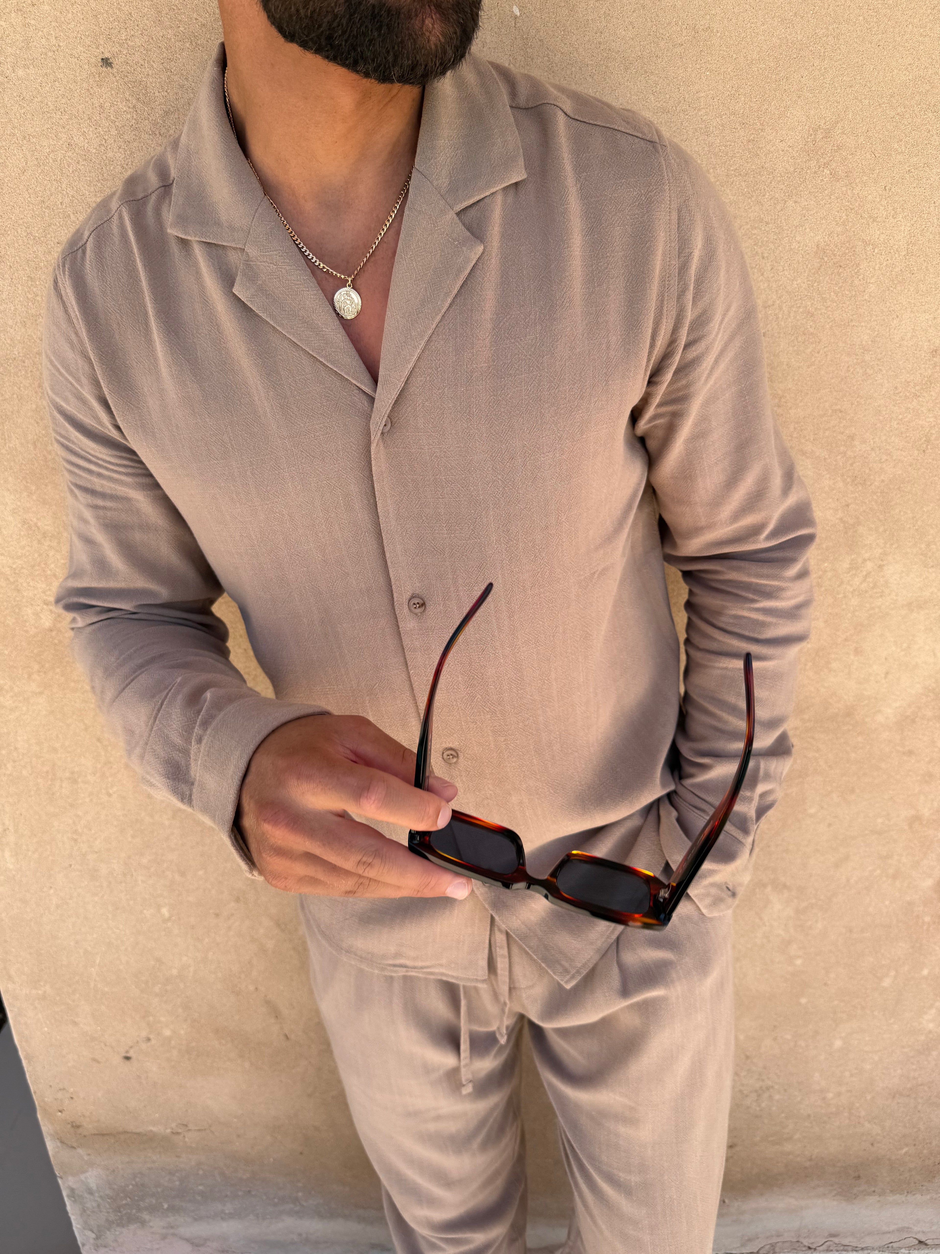 Taupe Linen Shirt