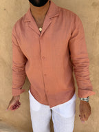 RIVÉ SATIN-FINISHED LINEN SHIRT