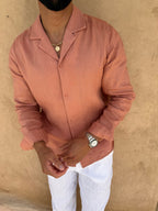 RIVÉ SATIN-FINISHED LINEN SHIRT