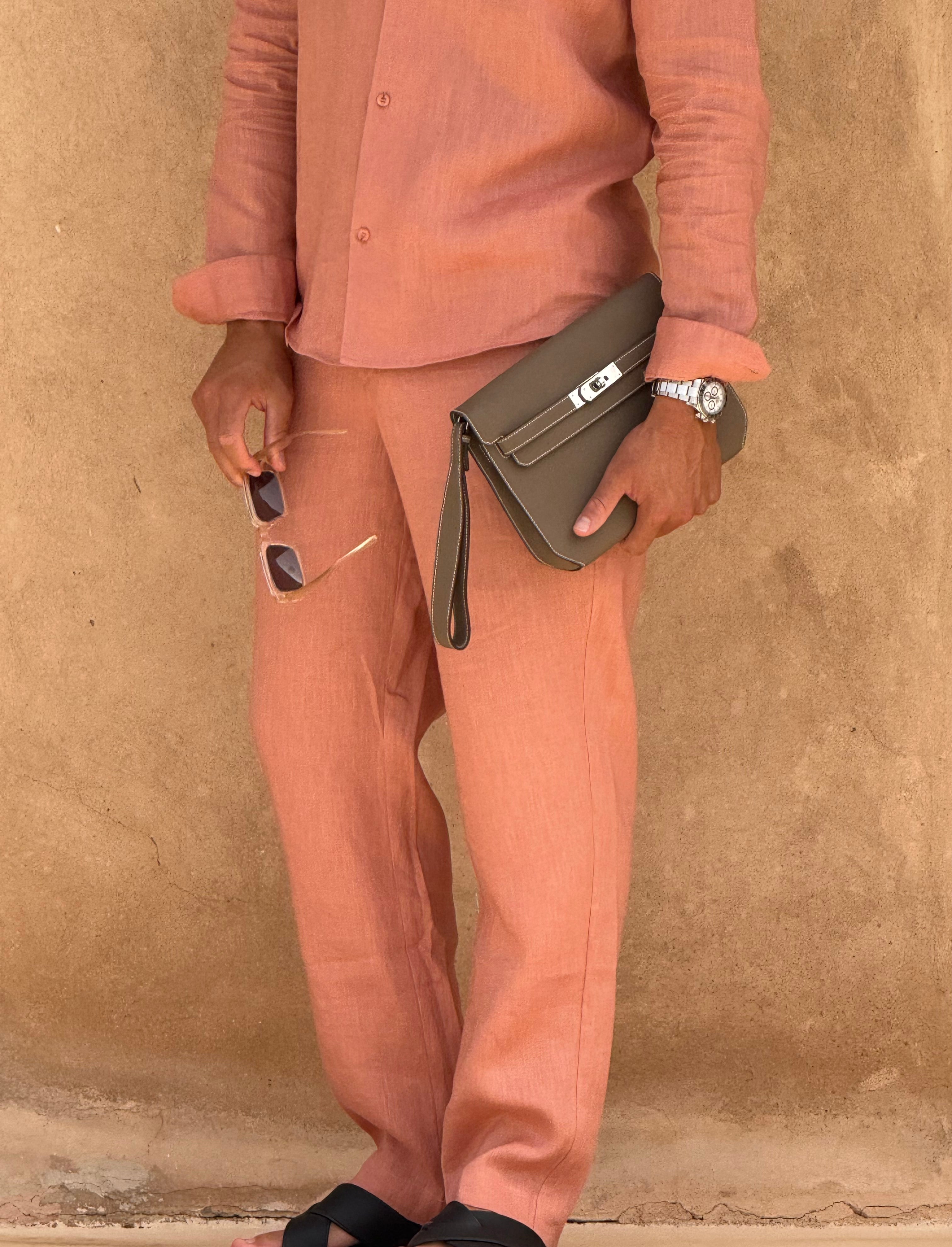 RIVÉ SATIN LINEN PANTS